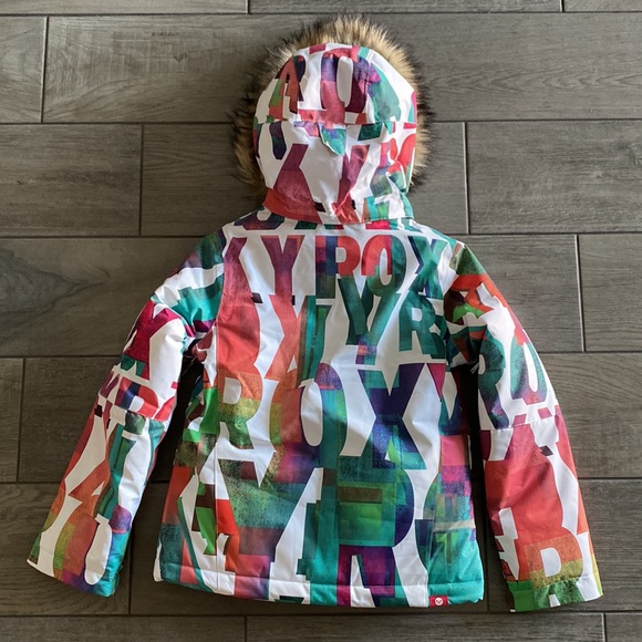 Girls Roxy Ski m/Snowboarding Jacket/Coat - Bright/Multicolored/Rainbow - Picture 2 of 16
